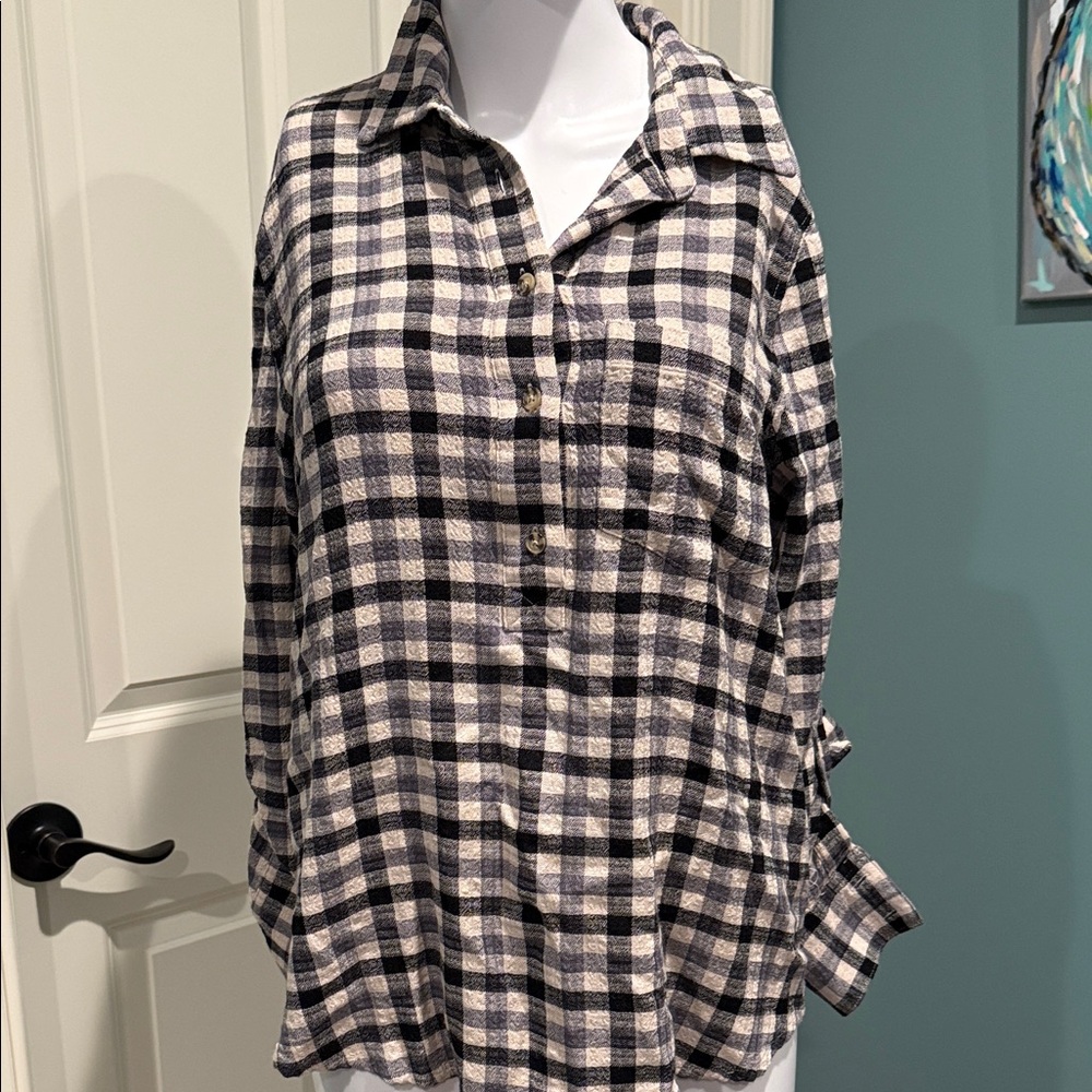 Plaid Button Down Shirt for Women